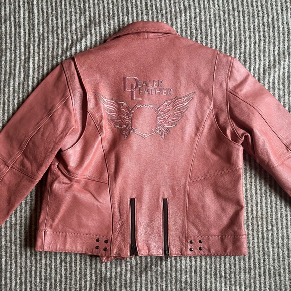 Vintage Women's Pink Leather biker Jacket - Picture 6 of 6